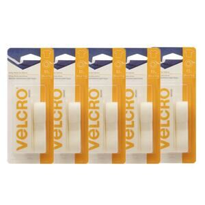 NEW! VELCRO Brand Sticky Back for Fabrics Tape, 24"‎ in White 5PK